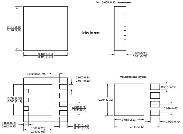 Mechanical Drawing - Vishay General Semiconductor SE60N3x Surface-Mount Standard Rectifiers